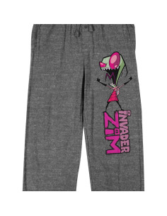 Pantalones de Dormir Invader Zim para Hombres - Gris Jaspeado 2