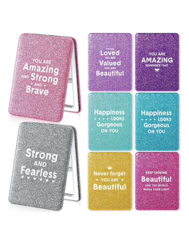 Espejo Compacto Plegable Panelee 8 Pcs 6.2x8.5 cm Inspiracional