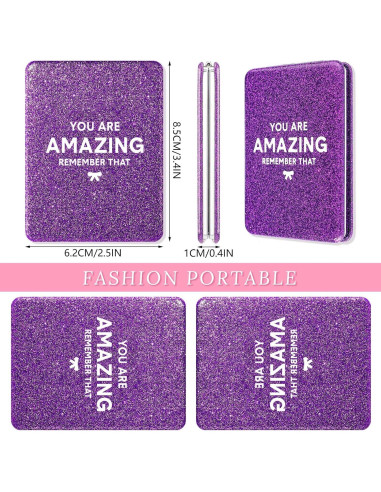 Espejo Compacto Plegable Panelee 8 Pcs 6.2x8.5 cm Inspiracional