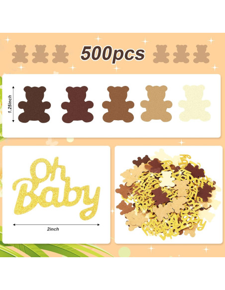 Confeti de Mesa Harloon 500 Pcs Oso y Dorado 3.5 cm