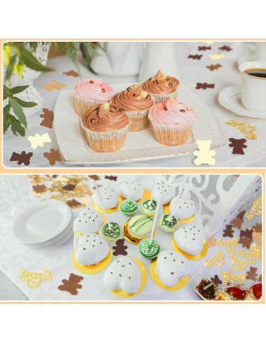 Confeti de Mesa Harloon 500 Pcs Oso y Dorado 3.5 cm