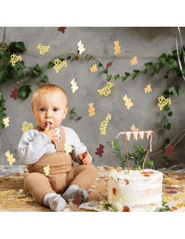 Confeti de Mesa Harloon 500 Pcs Oso y Dorado 3.5 cm