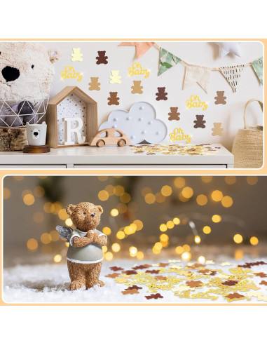 Confeti de Mesa Harloon 500 Pcs Oso y Dorado 3.5 cm