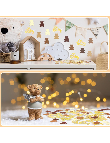Confeti de Mesa Harloon 500 Pcs Oso y Dorado 3.5 cm