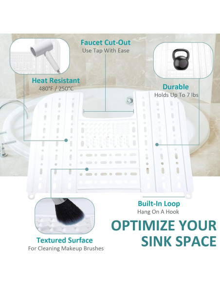 Cubierta de Fregadero Plegable MAQUITA - Organizador de Baño 54.86x42.42cm