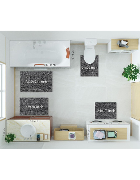 Alfombra de Baño Antideslizante Yimobra 61x43 cm Microfibra