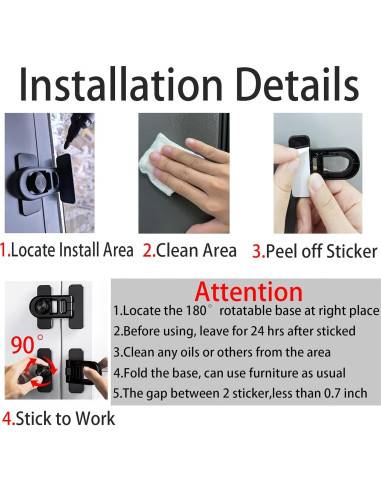 Cerradura de Seguridad para Refrigerador SHENZHEN Negra