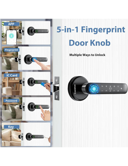 Cerradura Biométrica Evanshow 5-en-1 con App y Teclado