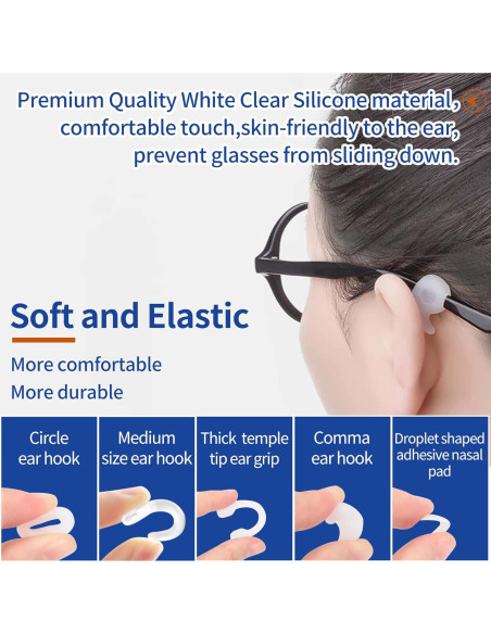 Ganchos Antideslizantes para Gafas de Oído - Silicona 6 Piezas