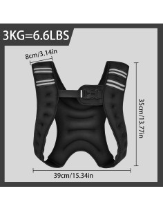 Chaleco con peso ajustable Kvittra 3kg para entrenamiento 2