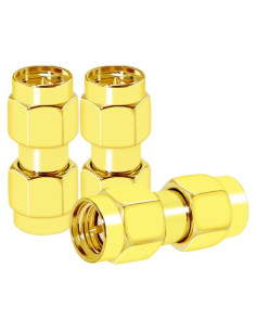 Adaptador Coaxial SMA Macho a Macho CNARIO 3 Piezas Dorado