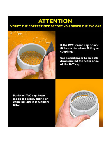 Tapa de Ventilación de PVC RAVEN 2" con Malla Acero Inoxidable