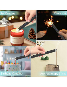 Encendedor Eléctrico Recargable KOULATE Negro con Luz LED 2