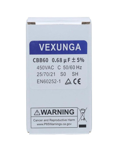 Capacitor de Funcionamiento VEXUNGA CBB60 0.68uF 450V CA