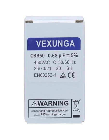 Capacitor de Funcionamiento VEXUNGA CBB60 0.68uF 450V CA