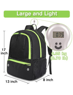 Mochila de Fútbol YOREPEK 6106 Resistente al Agua 28L 2