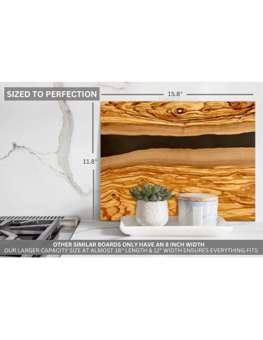 Juego de Tabla de Queso y Charcutería Parkway Home - Madera de Olivo 40x30cm