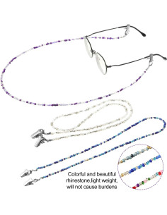 Cadena de Gafas Boao 5 Piezas Coloridas 71 cm Clips Antideslizantes 2