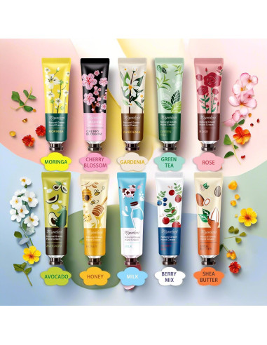Set de 10 Cremas de Manos Hidratantes MIYUELENI 30ml