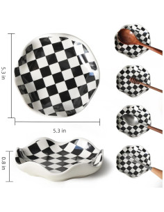 Soporte para cuchara cerámica Fashionstorm a cuadros 2 unidades 2