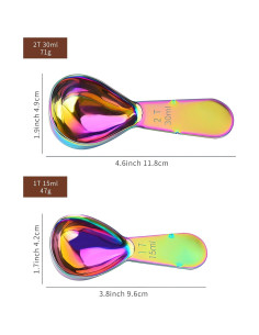 Juego de 2 cucharas medidoras Philbinden de acero inoxidable 2