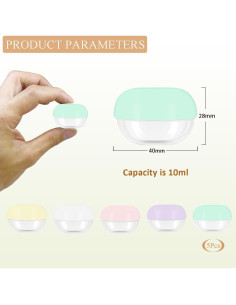 5 Tarros de Viaje GAQWOK 10ml para Cremas y Lociones 2