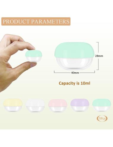 5 Tarros de Viaje GAQWOK 10ml para Cremas y Lociones