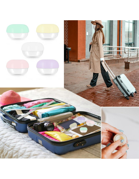 5 Tarros de Viaje GAQWOK 10ml para Cremas y Lociones