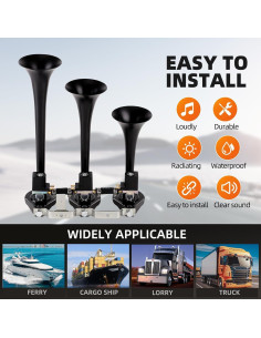 Kit de bocina de aire Cenzhiwen KX-2025731 10 tonos 24V 2