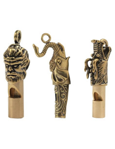 Collar Colgante Silbato Dragón Comimark - 3 Piezas de Latón