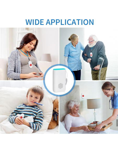 Sistema de Alerta Inalámbrico MERLRR con Botón SOS y Vibración