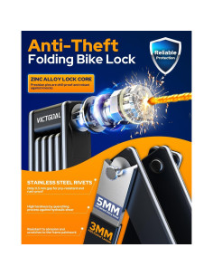 Candado Plegable VICTGOAL para Bicicleta con Soporte AirTag 2