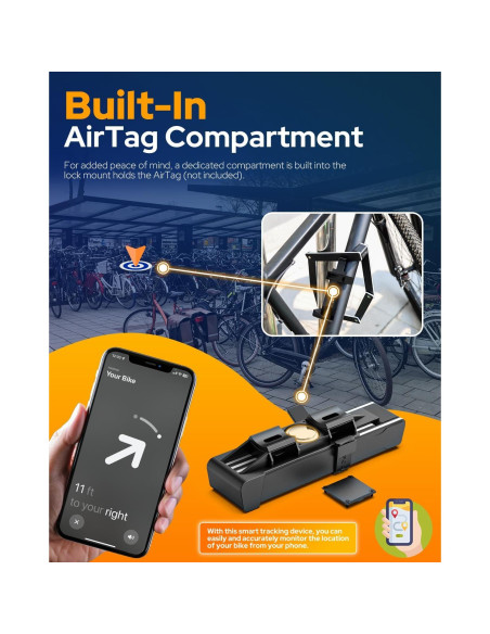 Candado Plegable VICTGOAL para Bicicleta con Soporte AirTag