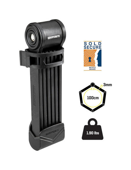 Candado Plegable Kryptonite Keeper 510, 100 cm, Alta Seguridad