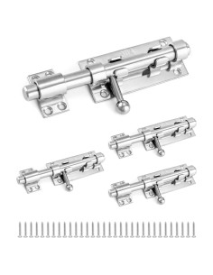 Pestillo deslizante QWORK de acero inoxidable 16 cm - Paquete de 4