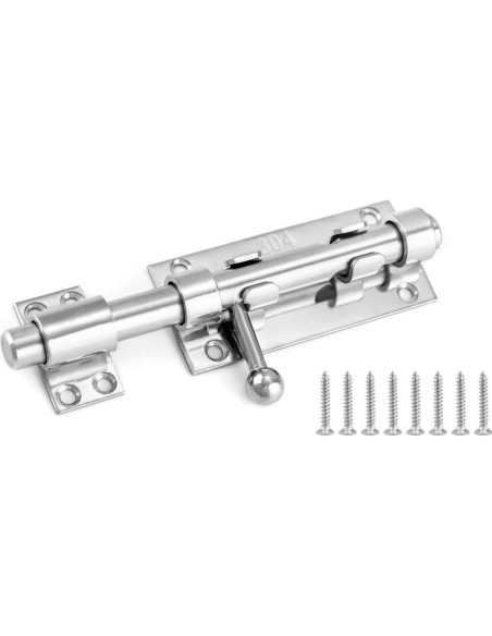 Pestillo deslizante QWORK de acero inoxidable 16 cm - Paquete de 4