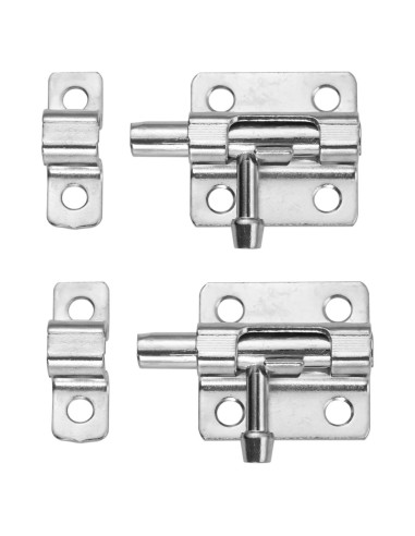 Cerradura Deslizante de Puerta Dophee, Metal Plateado, 2 Piezas