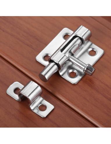 Cerradura Deslizante de Puerta Dophee, Metal Plateado, 2 Piezas