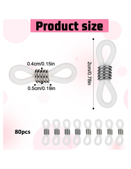 80 Anillos de Silicona para Gafas InnoHHustle Ajustables