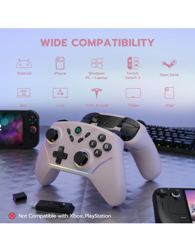 Controlador Inalámbrico ISHAKO para Juegos - 1000Hz, 1200mAh