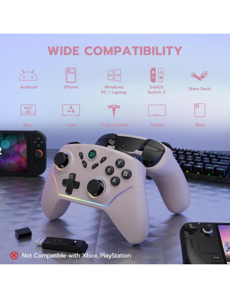 Controlador Inalámbrico ISHAKO para Juegos - 1000Hz, 1200mAh