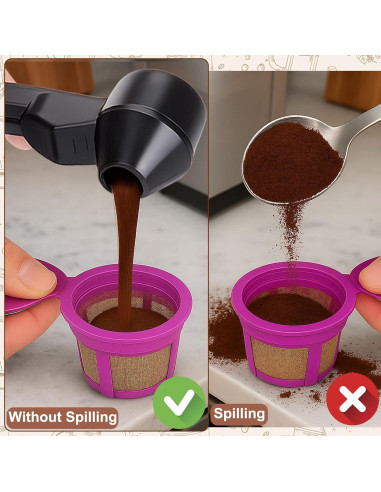 Cucharón y embudo Palksky para cápsulas K reutilizables 30 ml