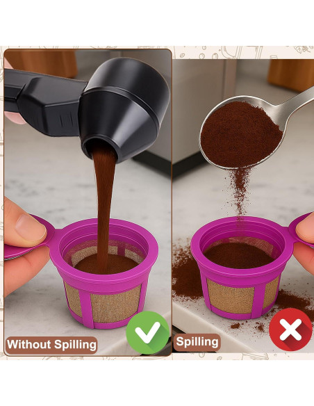 Cucharón y embudo Palksky para cápsulas K reutilizables 30 ml