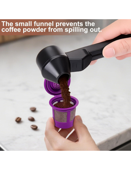 Cucharón y embudo Palksky para cápsulas K reutilizables 30 ml