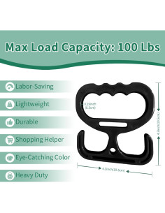 Porta Bolsas de Compras Mimoment Negro - Soporte Resistente 45.36kg 2
