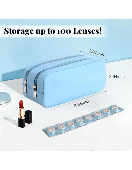 Estuche Organizador de Lentes de Contacto Diario Azul - 100 Lentes
