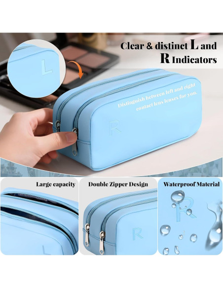 Estuche Organizador de Lentes de Contacto Diario Azul - 100 Lentes