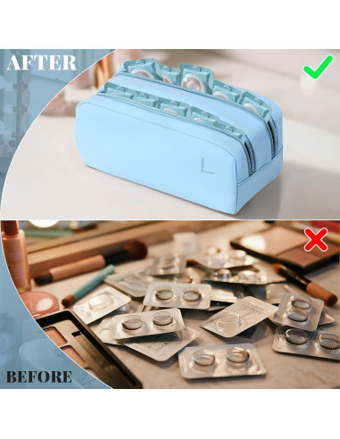 Estuche Organizador de Lentes de Contacto Diario Azul - 100 Lentes