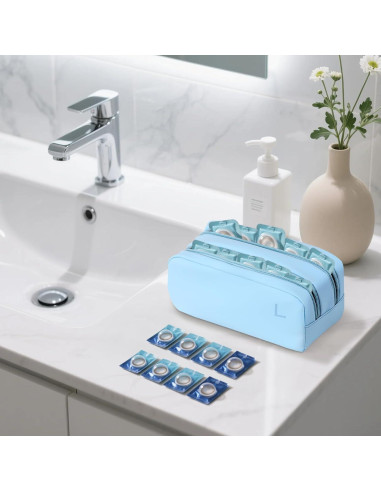 Estuche Organizador de Lentes de Contacto Diario Azul - 100 Lentes