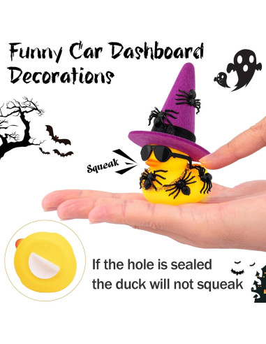 Patito de Goma Halloween Wonuu con Sombrero y Gafas - Mini